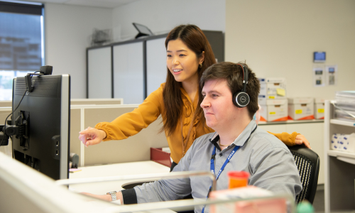 Modern image of staff in office