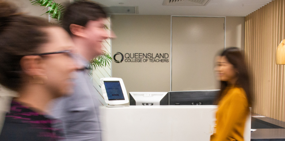 Office foyer with staff
